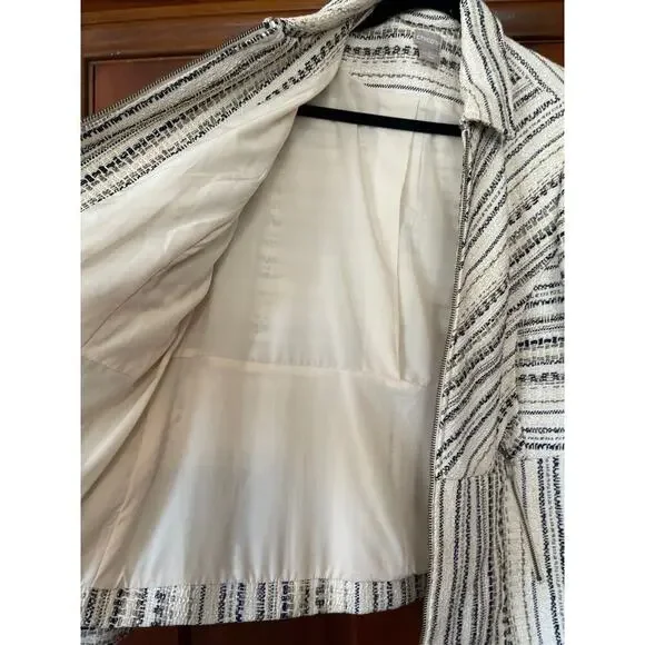 Chicos tweed zip up jacket size L - Picture 5 of 5